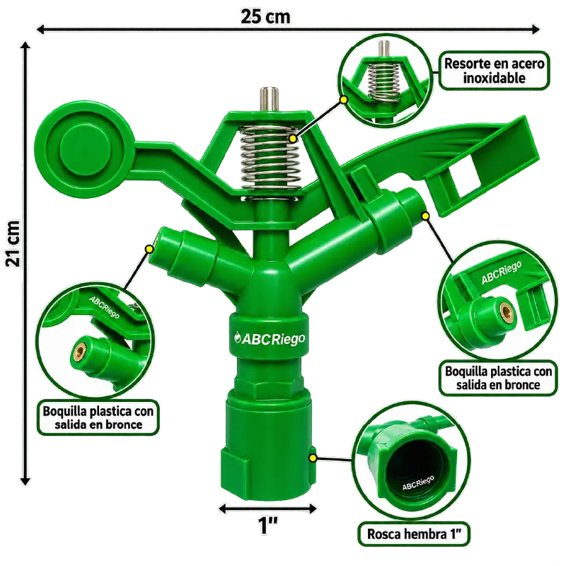 Aspersor plástico verde 1" - Imagen 2